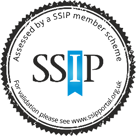 SSIP Logo - assessed by SSIP members scheme, for validations please see www.ssipportal.org.uk